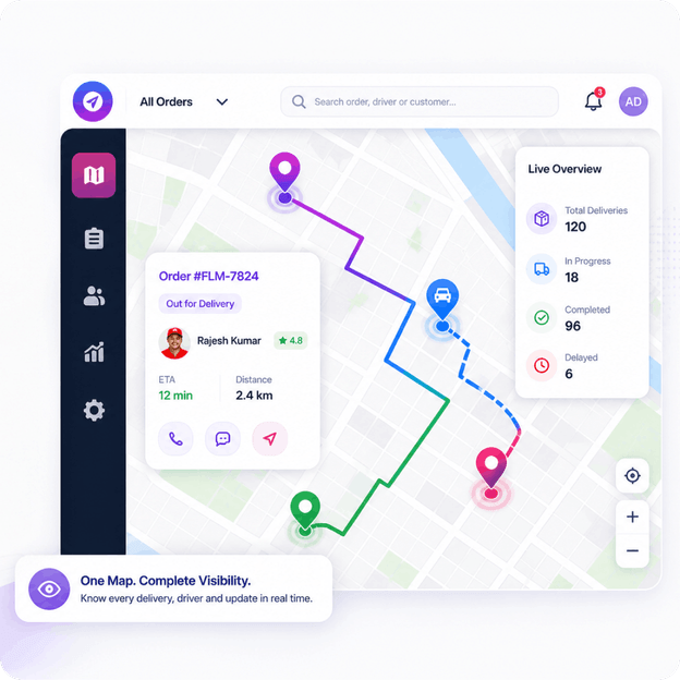 Live delivery map